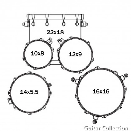 Mapex ARMORY AR529SFG+HP6005 | 5-Piece Drum Set & 5-Piece Hardware, Without Cymbals & Throne | Emerald Burst