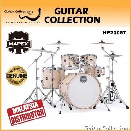 Mapex MARS Maple MM529SFNW+HP2005T | 5-Piece Drum Set & 5-Piece Hardware With Throne, w/o Cymbals | Natural Satin