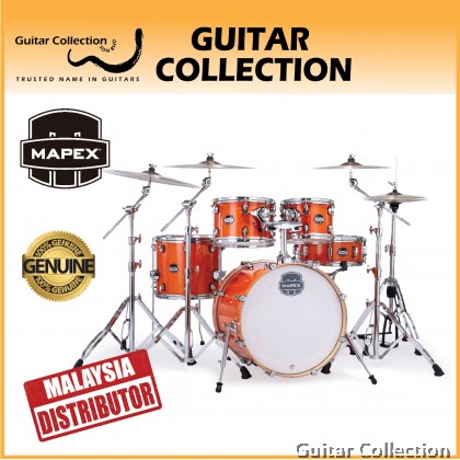 Mapex MARS Maple MM529SFOG | 5-Piece Drum Set without Hardware, Cymbals & Throne | Glossy Amber