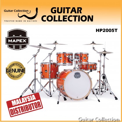 Mapex MARS Maple MM529SFOG+HP2005T | 5-Piece Drum Set & 5-Piece Hardware With Throne, w/o Cymbals | Glossy Amber
