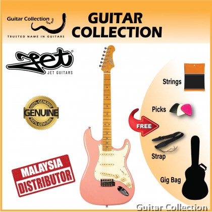JET JS300 BGD Electric Guitar | SSS Stratocaster | Burgundy Pink