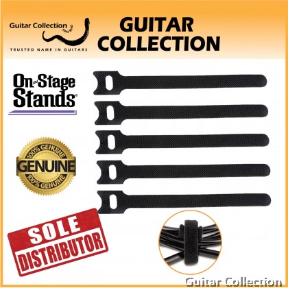 On Stage CTA6600 Cable Ties / Hook & Loop Cable Management Velcro Strips | 5 Pack (Length :7.75" / 20 cm)