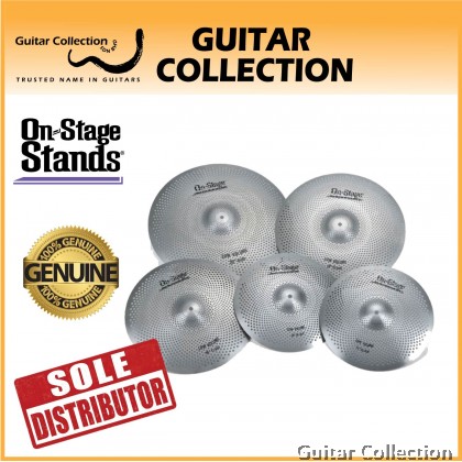 On Stage LVCP5000 Low Volume Cymbals | Stainless Steel (14" Hi-Hat, 16" & 18" Crash, & 20" Ride)