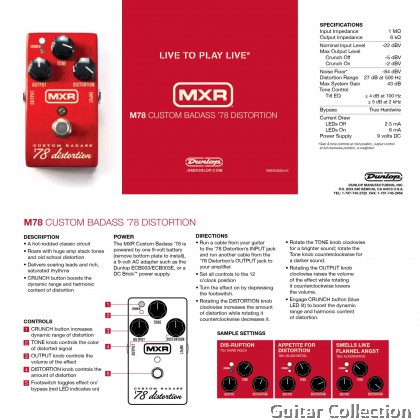 Jim Dunlop MXR M78 '78 Custom Badass Distortion | Distortion Guitar Effect Pedal