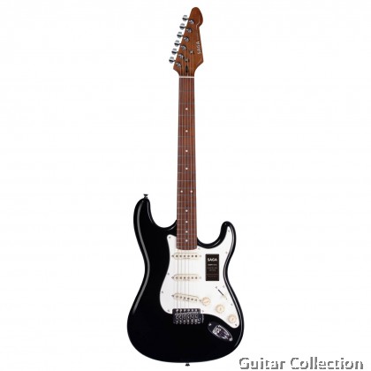 SAGA SMF1314BK | Dazzles Series | SSS Stratocaster Electric Guitar | Classic Dark Black