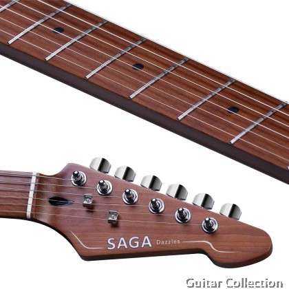 SAGA SMF1314RE | Dazzles Series | SSS Stratocaster Electric Guitar | Classic Dark Red