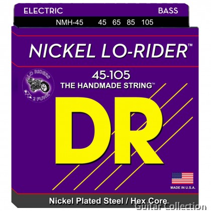 DR Strings NMH-45 NICKEL LO-RIDER Nickel Plated Steel Bass Strings | 4-String Medium (045 - 105)