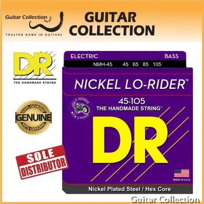 DR Strings NMH-45 NICKEL LO-RIDER Nickel Plated Steel Bass Strings | 4-String Medium (045 - 105)