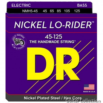 DR Strings NMH5-45 NICKEL LO-RIDER Nickel Plated Steel Bass Strings | 5-String Medium (045 - 125)