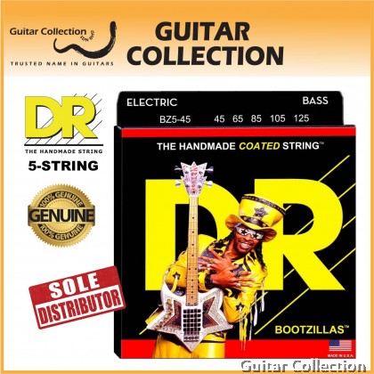 DR Strings BZ5-45 BOOTZILLAS Bootsy Collins Clear Coated Stainless Steel Bass Strings | 5-String Medium (045 - 125)