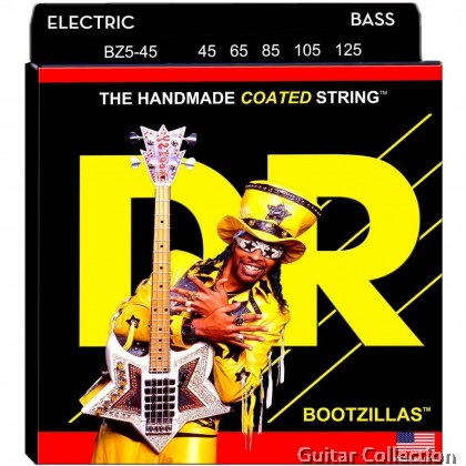 DR Strings BZ5-45 BOOTZILLAS Bootsy Collins Clear Coated Stainless Steel Bass Strings | 5-String Medium (045 - 125)