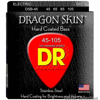 DR Strings DSB-45 DRAGON SKIN Clear Coated Stainless Steel Bass Strings | 4-String Medium (045 - 105)