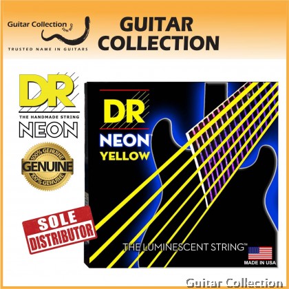 DR Strings NYE-9 NEON Yellow Coated Nickel Plated Electric Guitar Strings | Light (009 - 042)