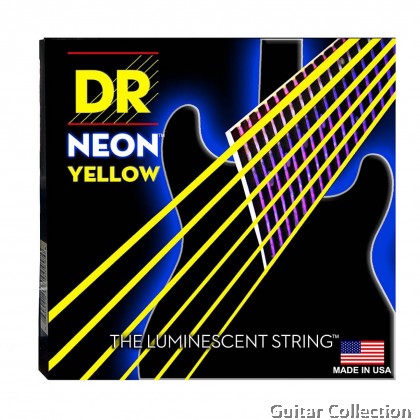 DR Strings NYE-9 NEON Yellow Coated Nickel Plated Electric Guitar Strings | Light (009 - 042)
