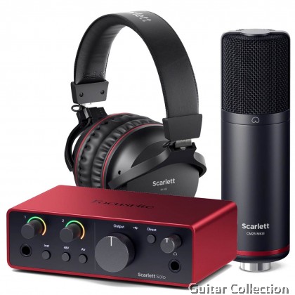 Focusrite Scarlett Solo Studio Pack | 2-In / 2-Out Audio Interface w/ Microphone & Headphone | 4th Generation (MOSC0039)