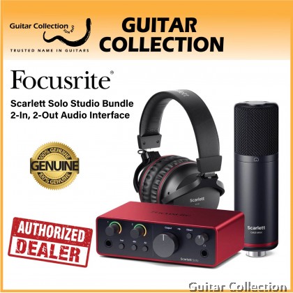 Focusrite Scarlett Solo Studio Pack | 2-In / 2-Out Audio Interface w/ Microphone & Headphone | 4th Generation (MOSC0039)