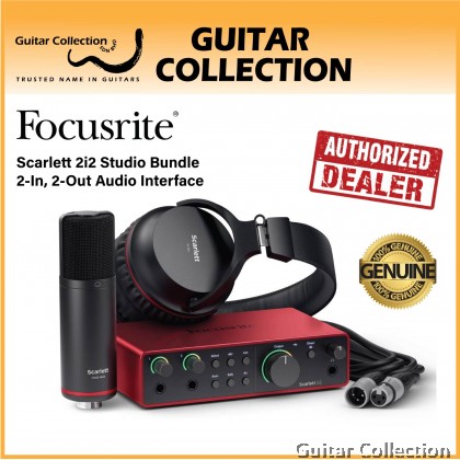 Focusrite Scarlett 2i2 Studio Pack | 2-In / 2-Out Audio Interface w/ Microphone & Headphone | 4th Generation (MOSC0040)