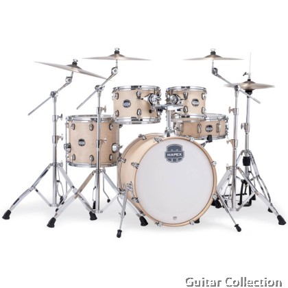 Mapex MARS Maple MM504SFNW+HP2005T | 5-Piece Drum Set & 5-Piece Hardware With Throne, w/o Cymbals | Natural Satin
