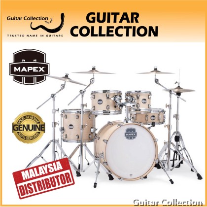 Mapex MARS Maple MM504SFNW+HP2005T | 5-Piece Drum Set & 5-Piece Hardware With Throne, w/o Cymbals | Natural Satin