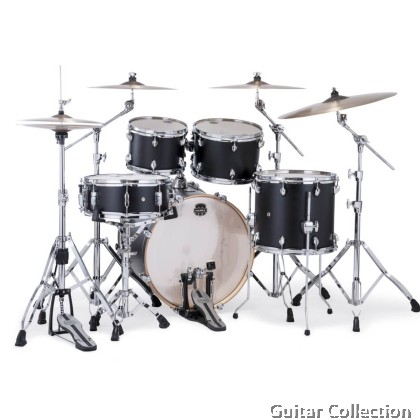 Mapex MARS Maple MM504SFKD+HP2005T | 5-Piece Drum Set & 5-Piece Hardware With Throne, w/o Cymbals | Matte Black