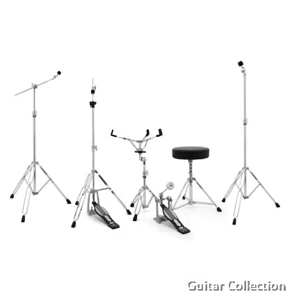 Mapex MARS Maple MM504SFKD+HP2005T | 5-Piece Drum Set & 5-Piece Hardware With Throne, w/o Cymbals | Matte Black