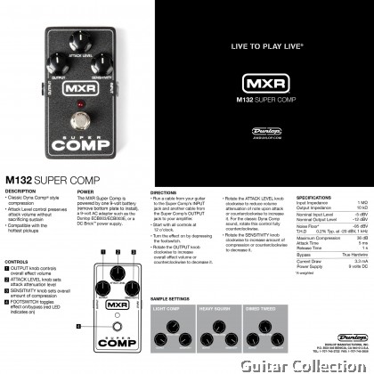 Jim Dunlop M132 MXR Super Comp | Compressor Guitar Effect Pedal