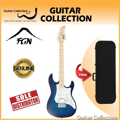 FGN Fujigen EOS2-ASH-M/SBB | Expert Odyssey | Electric Guitar | See-Thru Blue Burst | Case (Made In Japan)