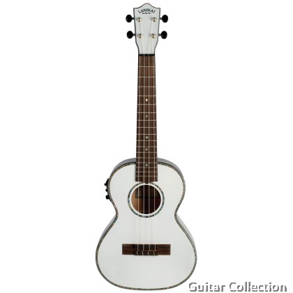 LANIKAI JMS-EWT1 Julia Michaels Signature | Tenor 26" Electric Ukulele | White Pearl | Fishman | Gig Bag