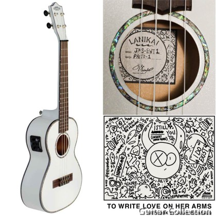 LANIKAI JMS-EWT1 Julia Michaels Signature | Tenor 26" Electric Ukulele | White Pearl | Fishman | Gig Bag