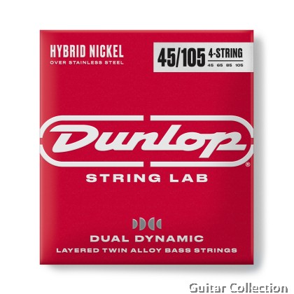Jim Dunlop DBHYN45105 Dual Dynamic Hybrid Wound Bass Guitar Strings | 4-String | Nickel / Stainless Steel | 045-105