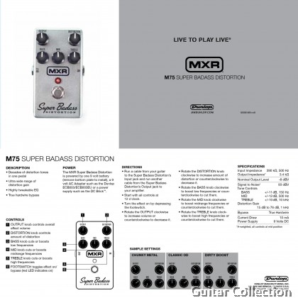 Jim Dunlop MXR M75 Super Badass Distortion | Distortion Guitar Effect Pedal