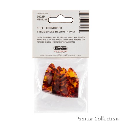 Jim Dunlop 9022P Shell Thumbpicks, Medium (4 pcs/ pack)