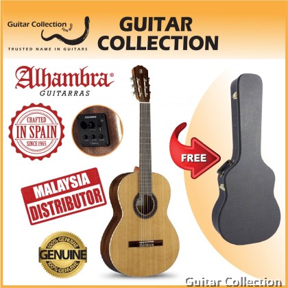 Alhambra 1C HT Hybrid Terra EZ | Classical Guitar | Solid Cedar Top, Mahogany B&S | Fishman | Case (Made in Spain)