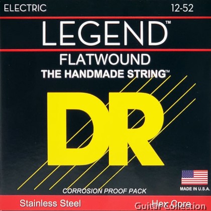 DR Strings FL-12 LEGEND Polished Flatwound Stainless Steel Electric Guitar Strings | Medium (012 - 052)
