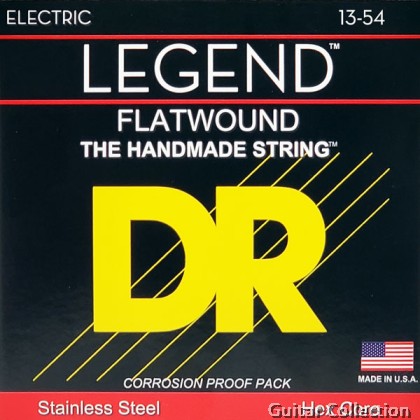 DR Strings FL-13 LEGEND Polished Flatwound Stainless Steel Electric Guitar Strings | Heavy (013 - 054)