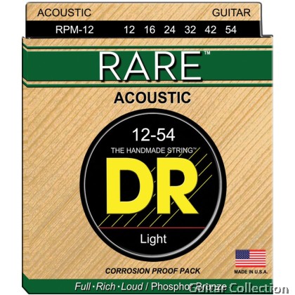 DR Strings RPM-12 RARE Phosphor Bronze Acoustic Guitar Strings | Light (012 - 054)
