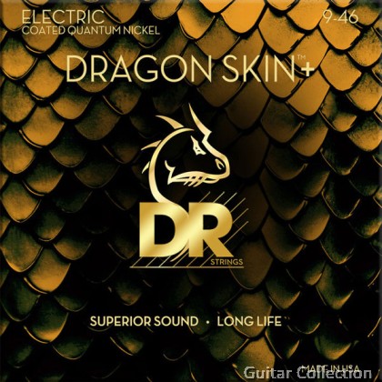 DR Strings DEQ-9/46 DRAGON SKIN+ Coated Quantum Nickel Electric Guitar Strings | Light - Medium (009 - 046)