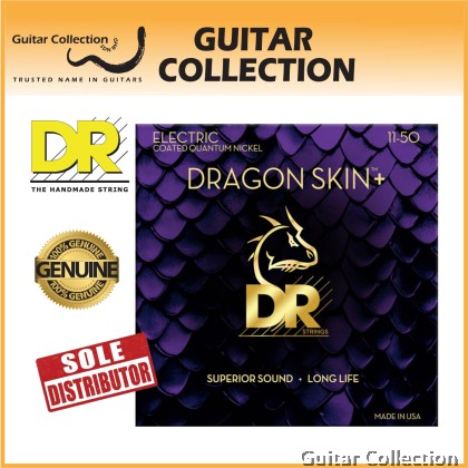 DR Strings DEQ-11 DRAGON SKIN+ Coated Quantum Nickel Electric Guitar Strings | Heavy (011 - 050)