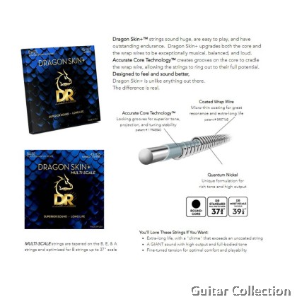 DR Strings DBQ-45 DRAGON SKIN+ Coated Quantum Nickel Bass Strings | 4-String Medium (045 - 105)