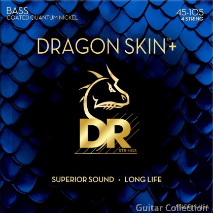 DR Strings DBQ-45 DRAGON SKIN+ Coated Quantum Nickel Bass Strings | 4-String Medium (045 - 105)