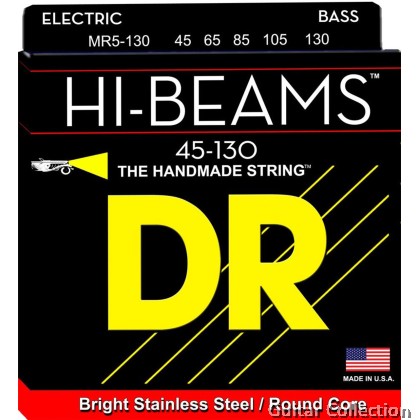 DR Strings MR5-130 HI-BEAMS Stainless Steel Bass Strings | 5-String Medium (045 - 130)