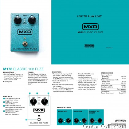 Jim Dunlop M173 MXR Classic 108 Fuzz Effect Pedal 