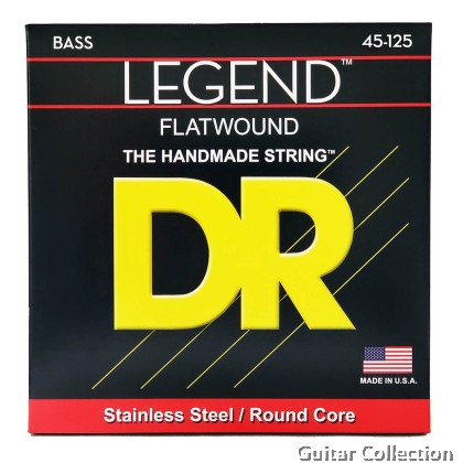 DR Strings FL5-45 LEGEND Polished Flatwound Stainless Steel Bass Strings | 5-String Medium (045 - 125)