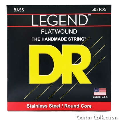 DR Strings FL-45 LEGEND Polished Flatwound Stainless Steel Bass Strings | 4-String Medium (045 - 105)