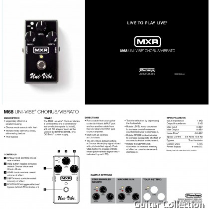 Jim Dunlop M68 MXR Uni-Vibe | Chorus/Vibrato Guitar Effect Pedal