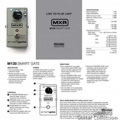 Jim Dunlop MXR M135 Smart Gate | Noise Gate Guitar Effect Pedal 