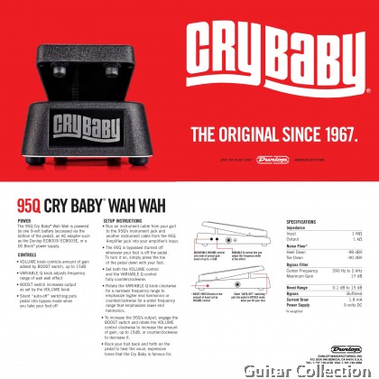 Jim Dunlop 95Q Cry Baby Wah | Wah Guitar Effect Pedal