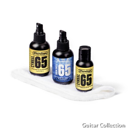 Jim Dunlop 6400 System 65 Cymbal & Drum Care Kit | Polish, Cleaner, & Polishing Cloth