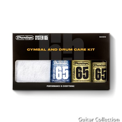 Jim Dunlop 6400 System 65 Cymbal & Drum Care Kit | Polish, Cleaner, & Polishing Cloth