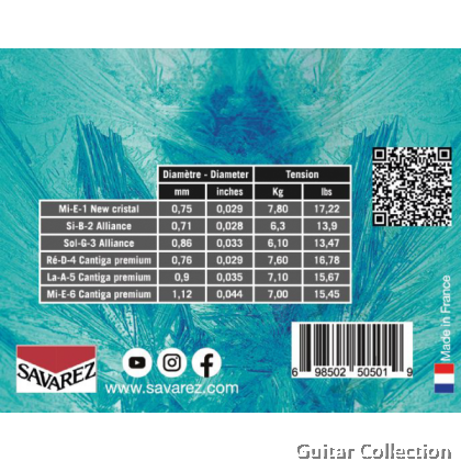 Savarez 510EJP Evolution Cantiga Premium Hard / High Tension Classical Guitar Strings (Made in France)